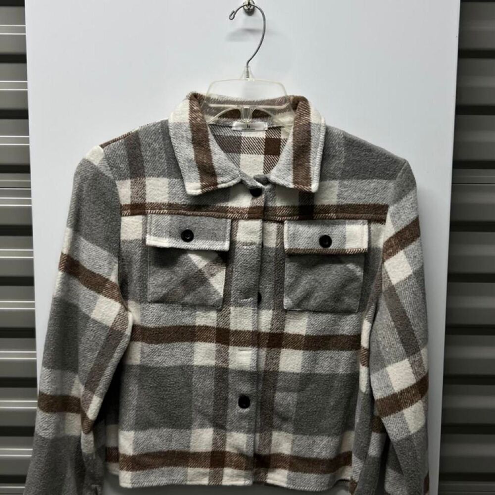 Women's Grey and Brown Jacket